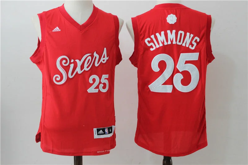 76ers 25 Ben Simmons Red 2016 Christmas Day Swingman Basketball Jersey