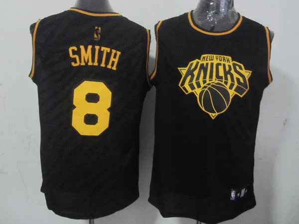 Knicks 8 Smith Black Precious Metals Fashion Basketball Jerseys