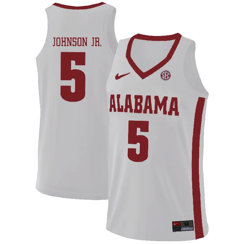 Alabama Crimson Tide 5 Avery Johnson Jr. White College Basketball Basketball Jersey