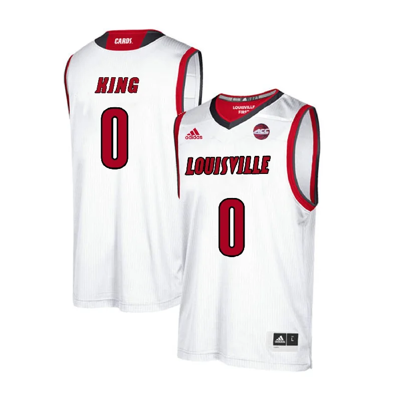 Louisville Cardinals 0 Diamond King White College Basketball Basketball Jersey