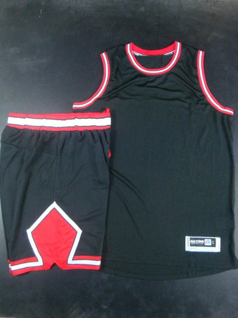 Bulls Blank Black Swingman Basketball Jersey(With Shorts)