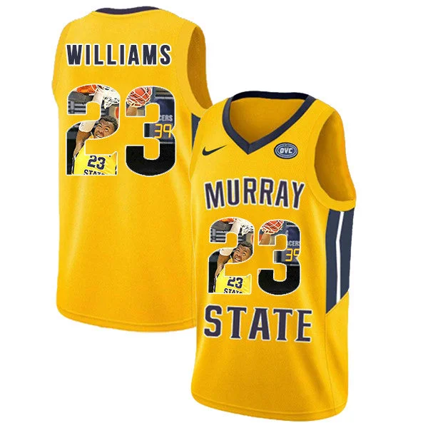 Murray State Racers 23 KJ Williams Yellow Fashion College Basketball Basketball Jersey