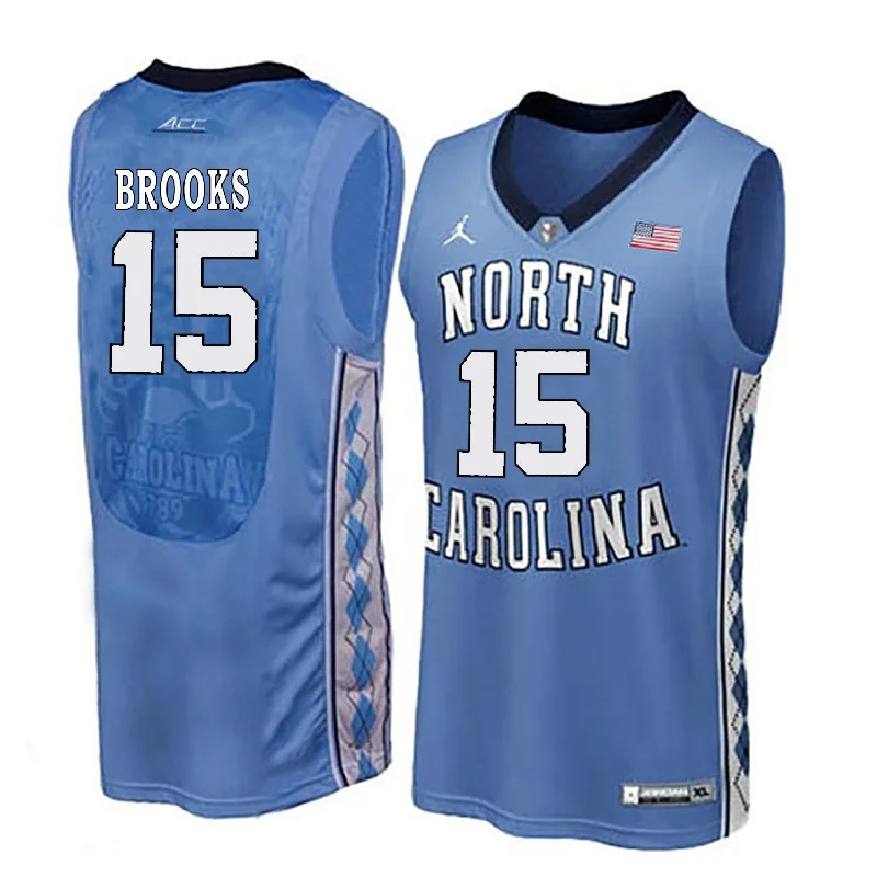 North Carolina Tar Heels 15 Garrison Brooks Blue College Basketball Basketball Jersey