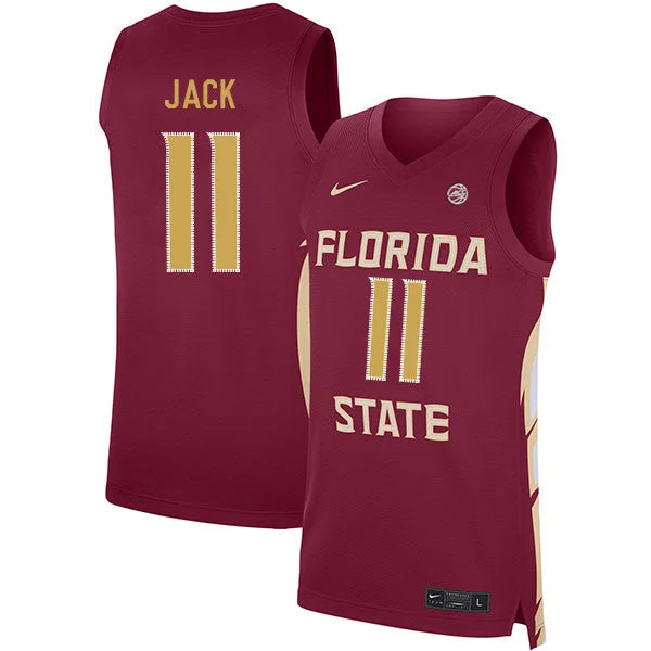 Florida State Seminoles 11 Nathanael Jack Red Basketball College Basketball Jersey