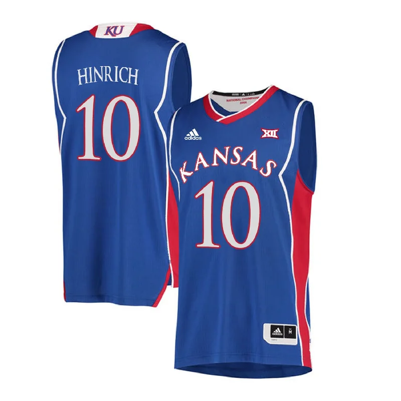 Kansas Jayhawks 10 Kirk Hinrich Blue Throwback College Basketball Basketball Jersey