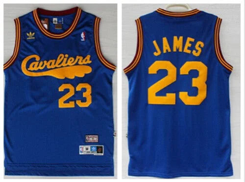 Cavaliers 23 James Blue Hardwood Classics Basketball Jerseys