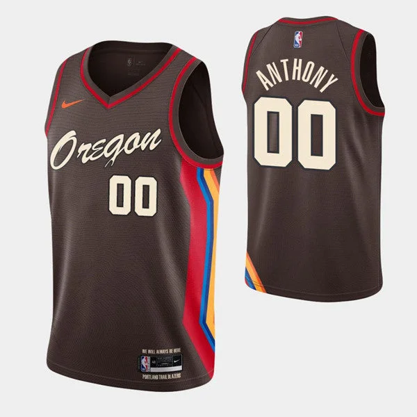 Men's Portland Trail Blazers #00 Carmelo Anthony Chocolate City Edition 2020-21 Stitched Basketball Jersey