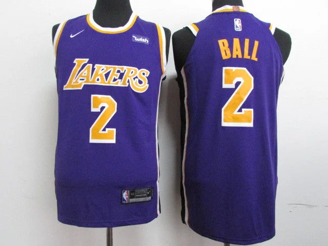 Lakers 2 Lonzo Ball Purple 2018-19 Authentic Basketball Jersey