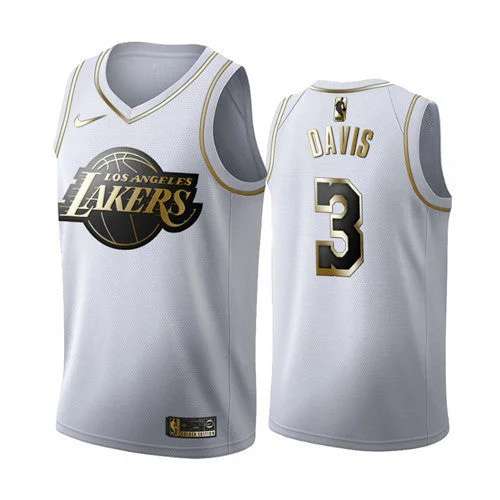 Men's Los Angeles Lakers #3 Anthony Davis White 2019 Golden Edition Stitched Basketball Jersey