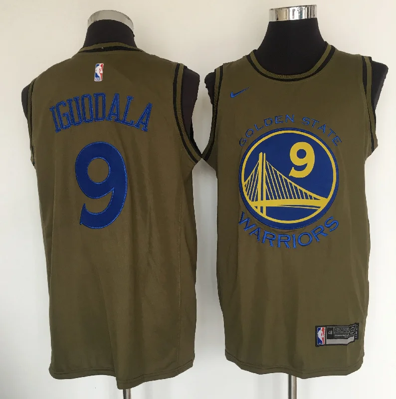 Warriors 9 Andre Iguodala Olive Swingman Basketball Jersey