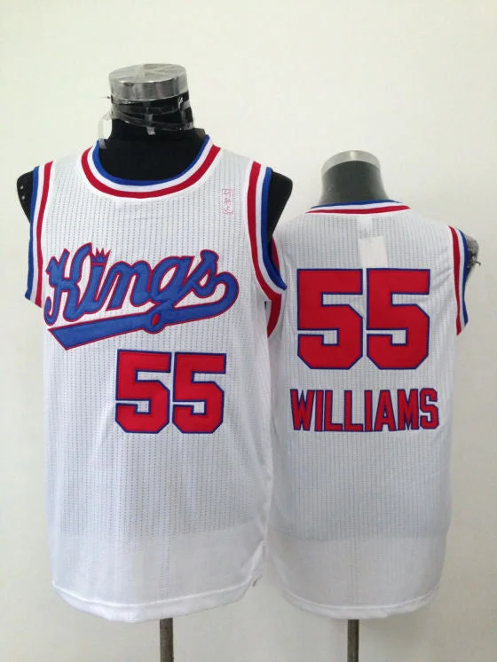 Kings 55 Williams White Basketball Jerseys