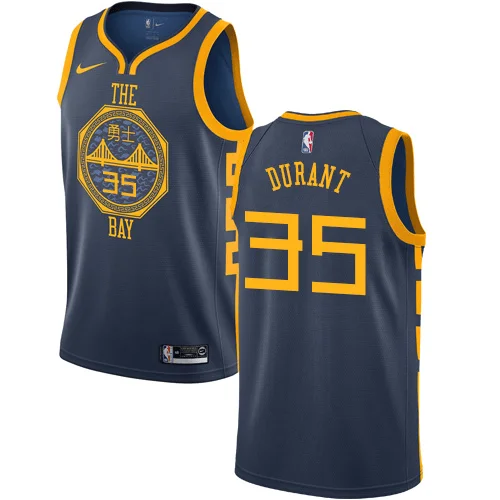 Men's Golden State Warriors #35 Kevin Durant Navy 2018/19 Swingman Basketball Jersey