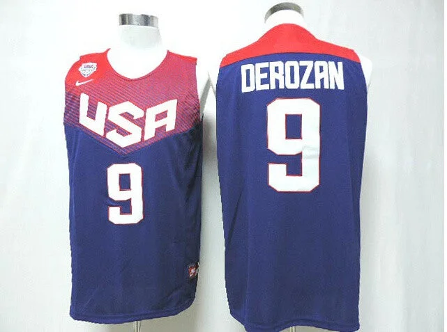 USA 9 Derozan Blue 2014 Dream Team Basketball Jerseys