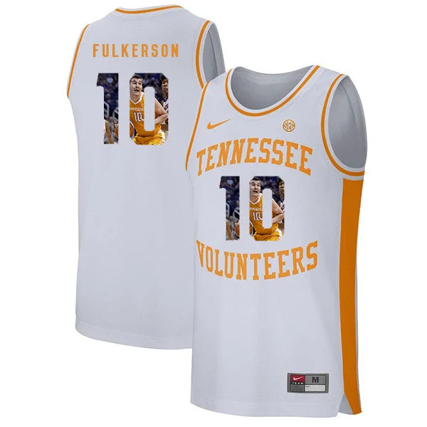 Tennessee Volunteers 10 John Fulkerson White Fashion College Basketball Basketball Jersey