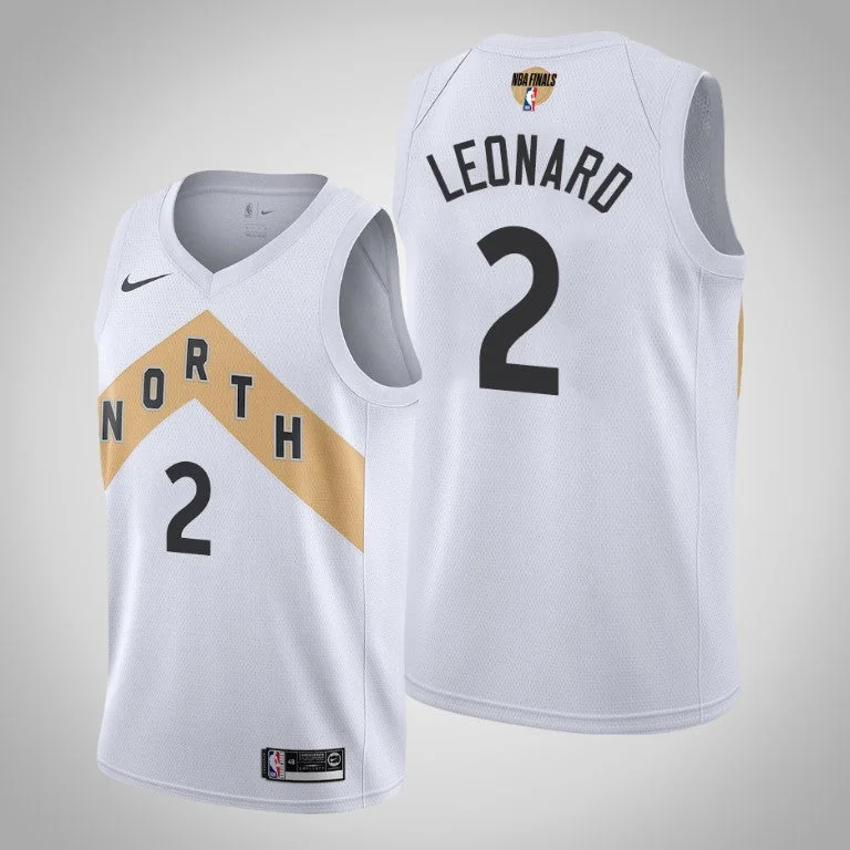 Raptors 2 Kawhi Leonard White 2019 Finals Swingman Basketball Jersey