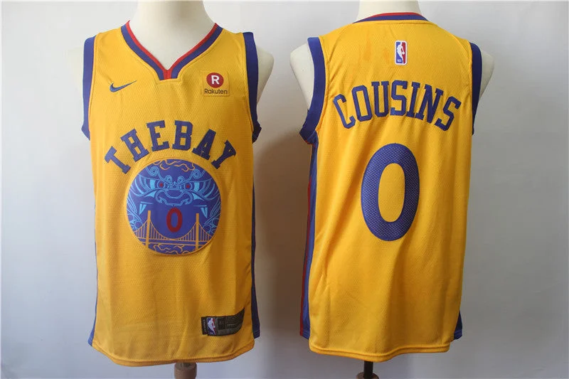 Warriors 0 DeMarcus Cousins Gold City Edition Swingman Basketball Jersey