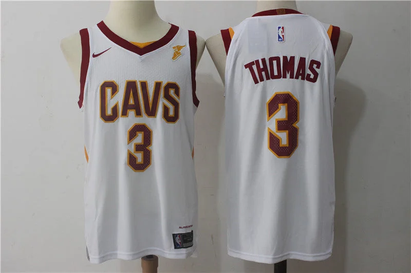 Men's Cleveland Cavaliers #3 Isaiah Thomas White Stitched Basketball Jersey