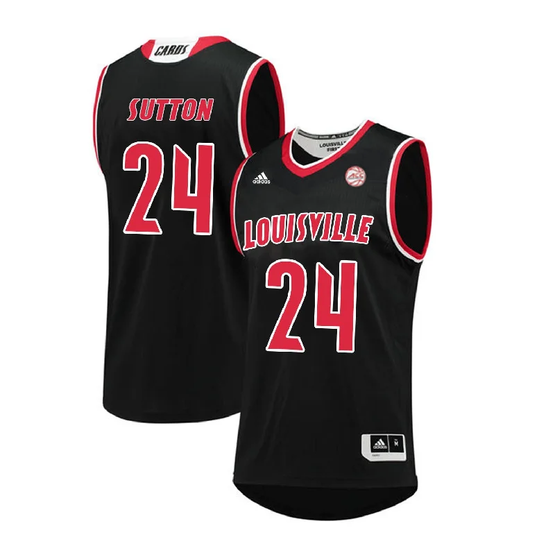 Louisville Cardinals 24 Dwayne Sutton Black College Basketball Basketball Jersey