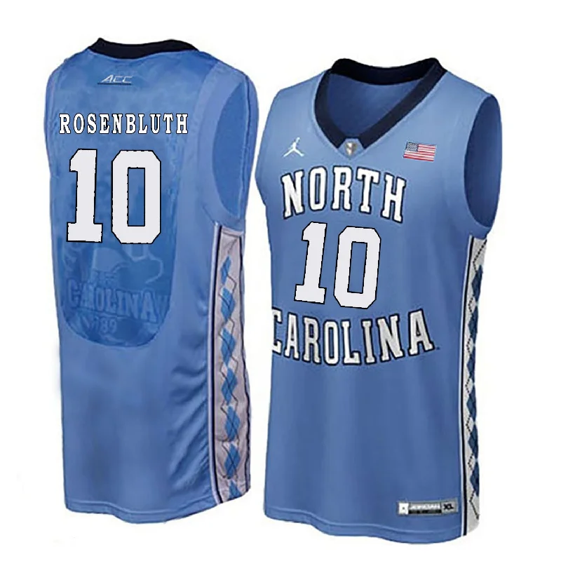 North Carolina Tar Heels 10 Lennie Rosenbluth Blue College Basketball Basketball Jersey