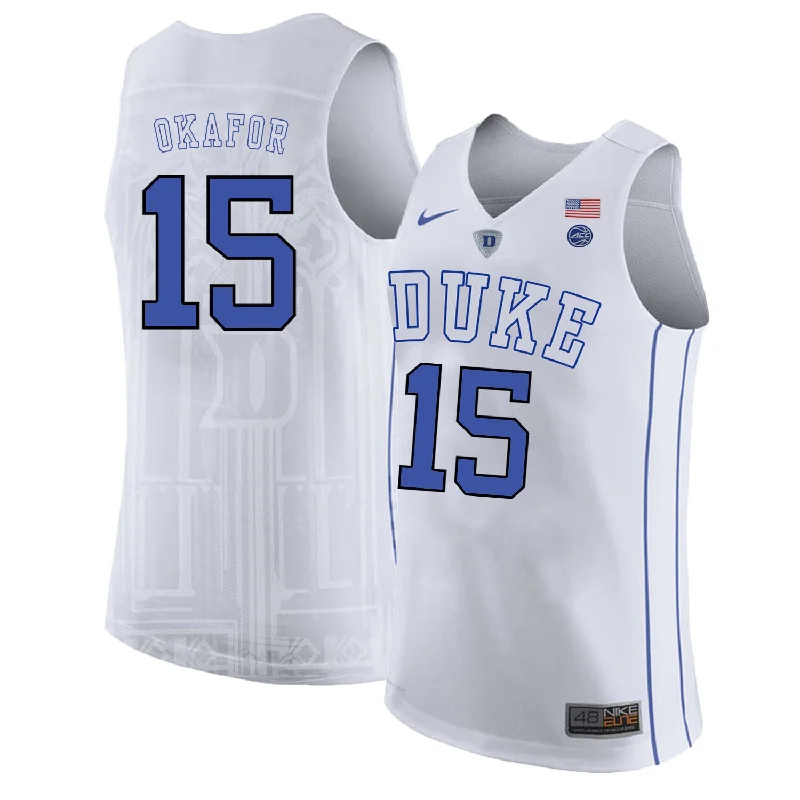 Duke Blue Devils 15 Jahlil Okafor White College Basketball Basketball Jersey