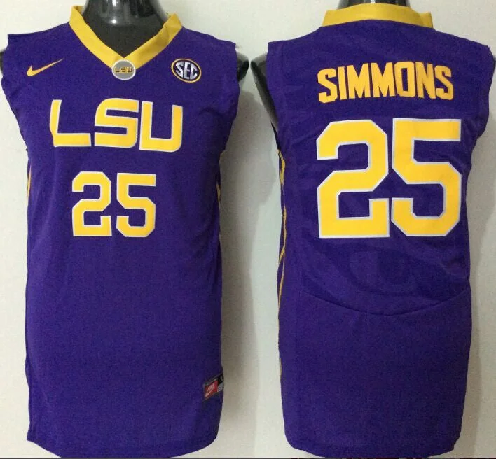 LSU Tigers 25 Ben Simmons Purple College Basketball Basketball Jersey