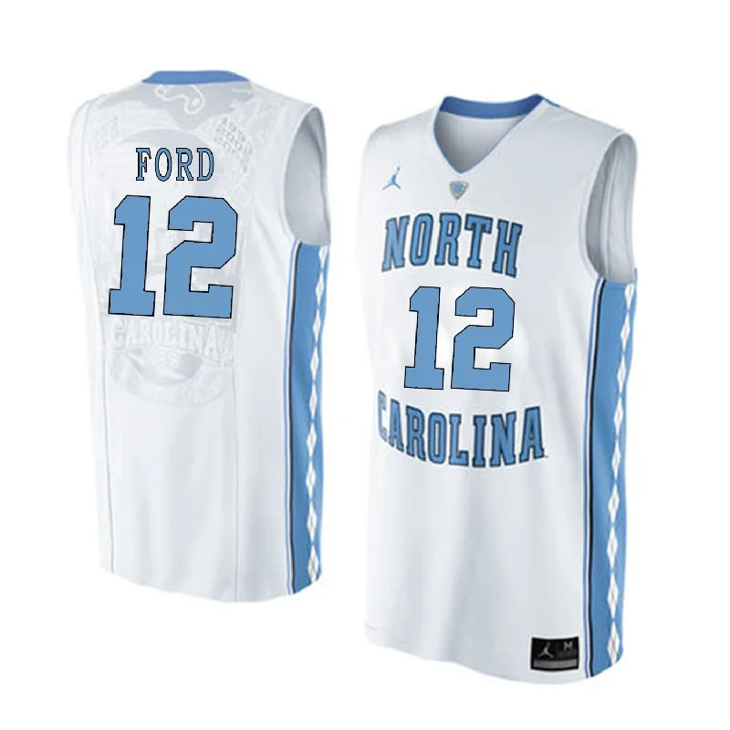 North Carolina Tar Heels 12 Phil Ford White College Basketball Basketball Jersey