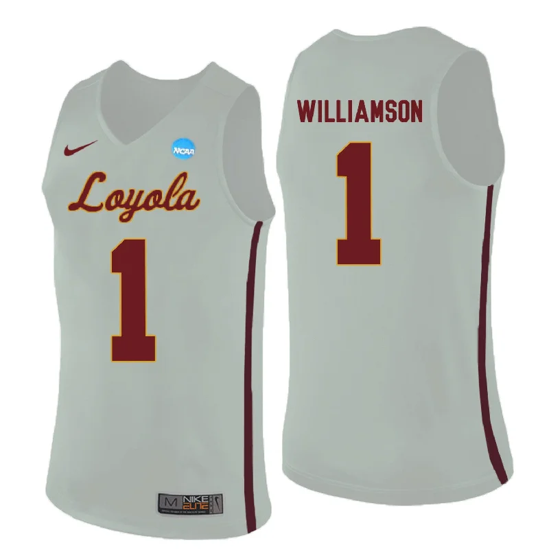 Loyola (Chi) Ramblers 1 Lucas Williamson White College Basketball Basketball Jersey