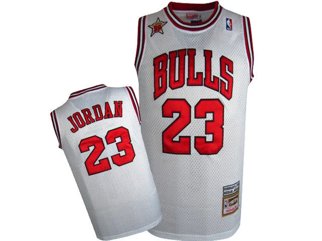 Bulls 23 Michael Jordan White Mesh Hardwood Classics Basketball Jersey