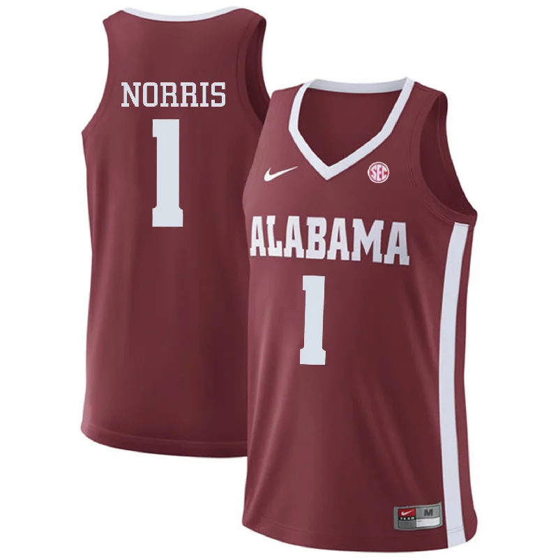 Alabama Crimson Tide 1 Riley Norris Red College Basketball Basketball Jersey