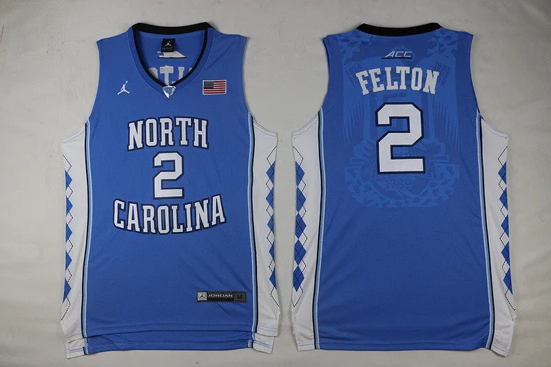 North Carolina Tar Heels 2 Raymond Felton Blue College Basketball Basketball Jersey