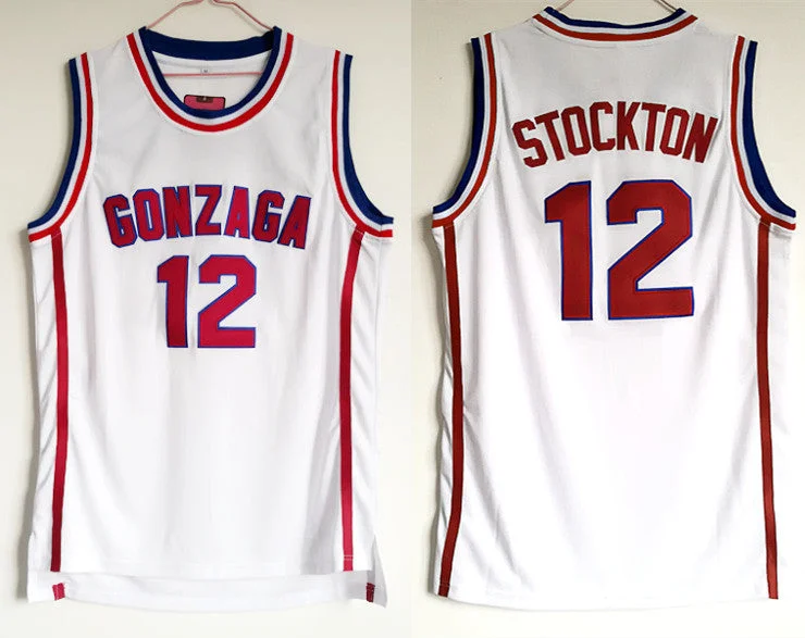 Gonzaga Bulldogs 12 John Stockton White College Basketball Basketball Jersey