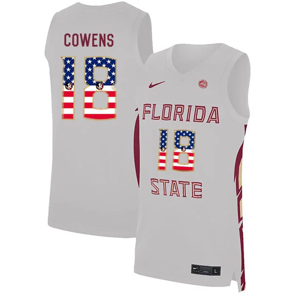 Florida State Seminoles 18 Dave Cowens White USA Flag Basketball College Basketball Jersey