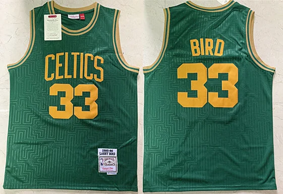 Men's Boston Celtics #33 Larry Bird Throwback Stitched Basketball Jersey