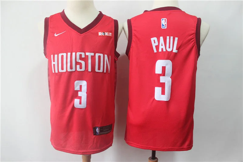 Rockets 3 Chris Paul Red 2018-19 Earned Edition Swingman Basketball Jersey