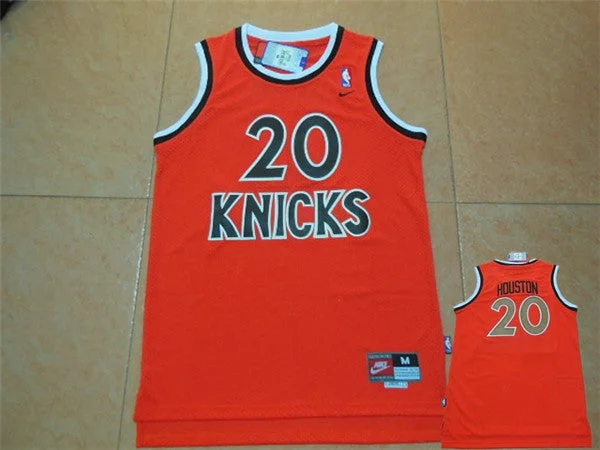 Knicks 20 Allan Houston Orange Throwback Basketball Jersey