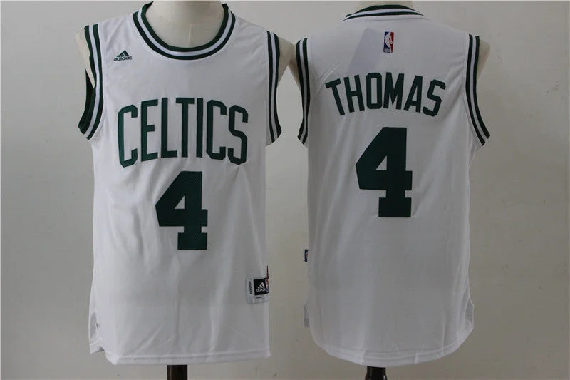 Celtics 4 Isaiah Thomas White Swingman Basketball Jersey