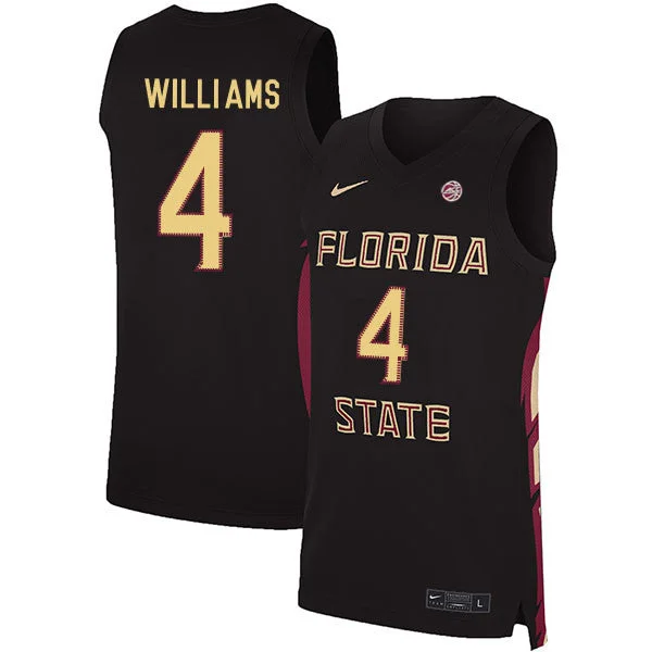 Florida State Seminoles 4 Patrick Williams Black Basketball College Basketball Jersey