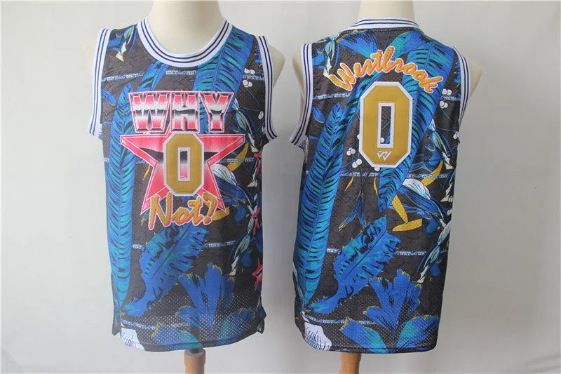 Jordan Why Not 0 Russell Westbrook Blue All Star Basketball Basketball Jersey