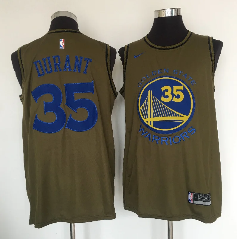 Warriors 35 Kevin Durant Olive Swingman Basketball Jersey