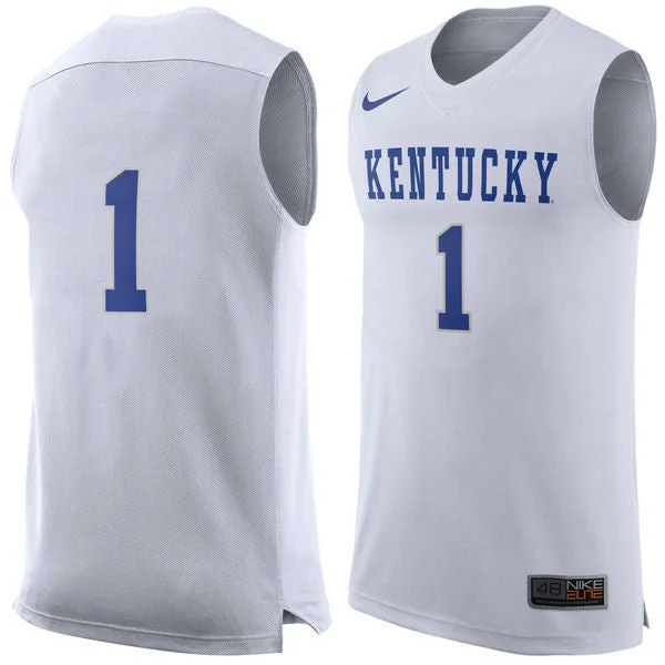 Kentucky Wildcats #1 White Basketball College Basketball Jersey