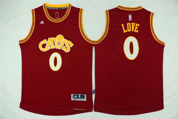 Cavaliers 0 Kevin Love Red Throwback Swingman Basketball Jersey