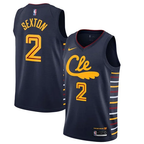 Men's Cleveland Cavaliers #2 Collin Sexton Navy 2019 City Edition Stitched Basketball Jersey