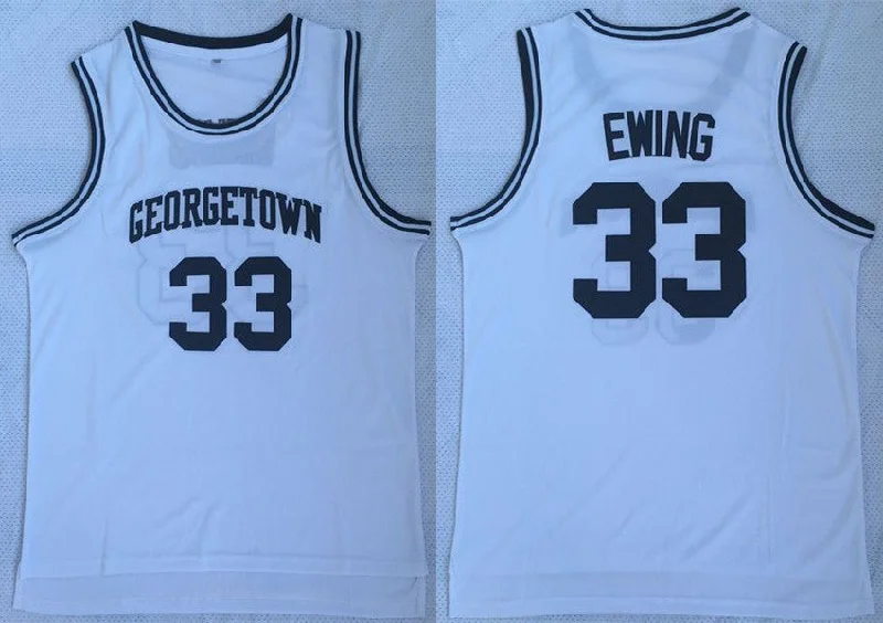 Georgetown University 33 Patrick Ewing White College Basketball Basketball Jersey