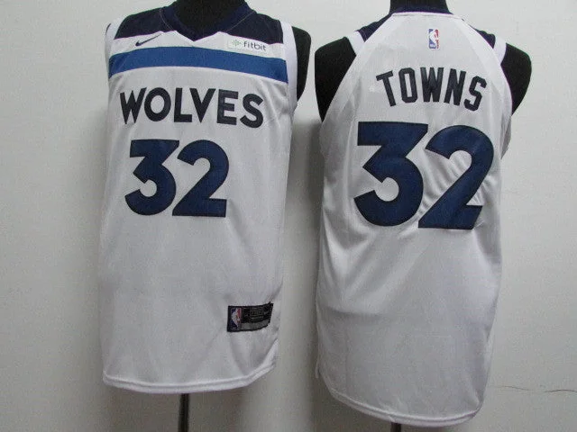 Timberwolves 32 Karl-Anthony Towns White Authentic Basketball Jersey