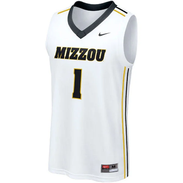 Missouri Tigers #1 White Basketball College Basketball Jersey