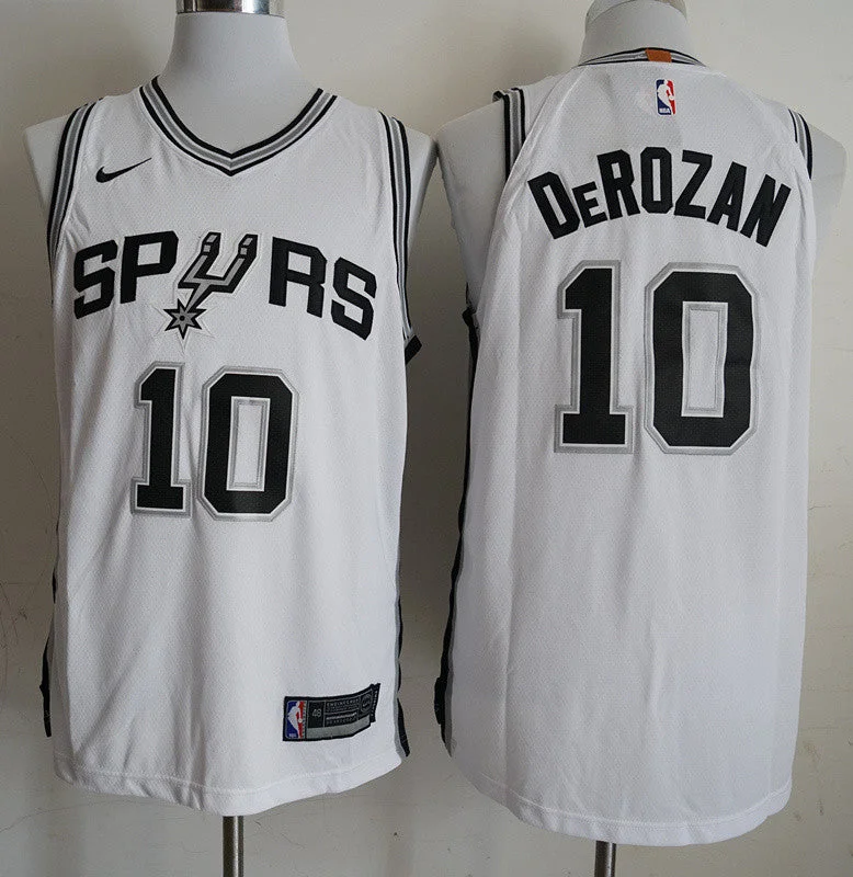 Spurs 10 DeMar DeRozan White 2018-19 Authentic Basketball Jersey