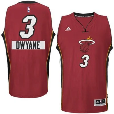 Heat 3 Dwyane Wade Red 2014-15 Christmas Day Swingman Basketball Jerseys