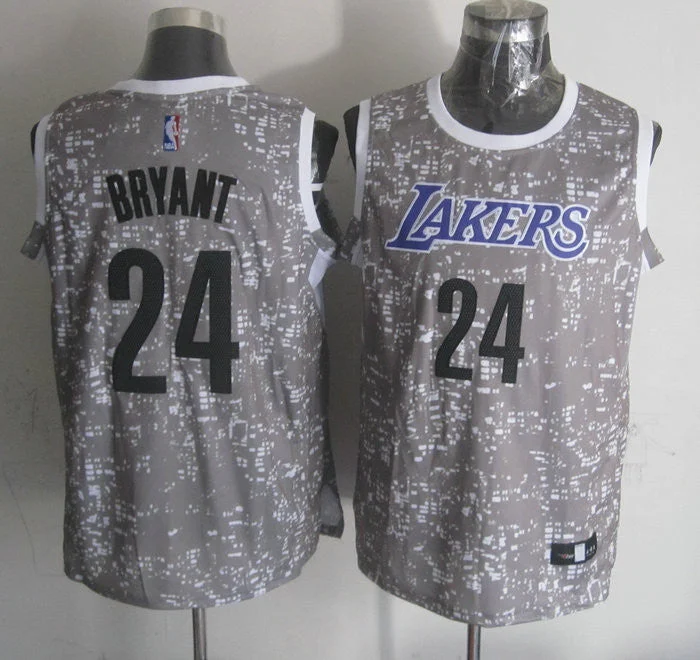 Lakers 24 Kobe Bryant Gray City Luminous Basketball Jersey