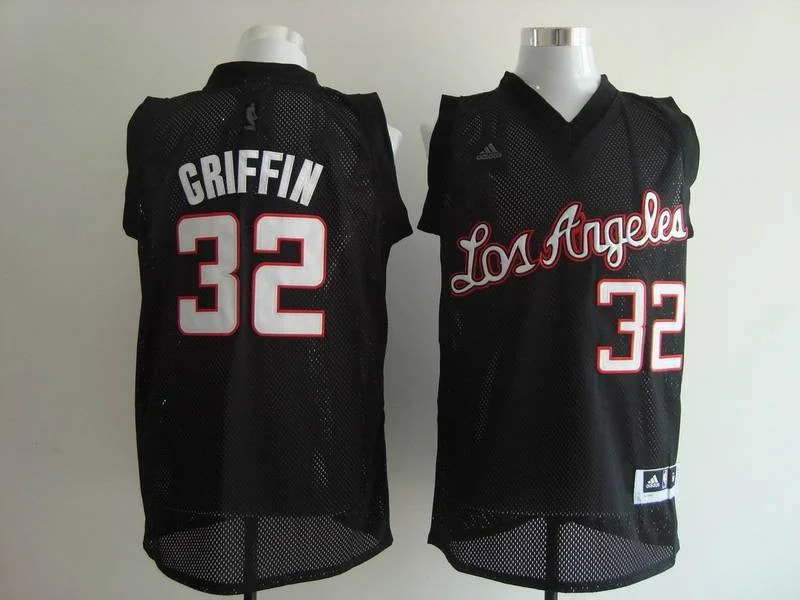 Clippers 32 Griffin Black Fashion Basketball Jerseys