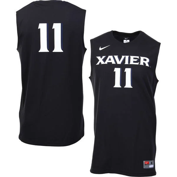 Xavier Musketeers #11 Navy Blue Basketball College Basketball Jersey